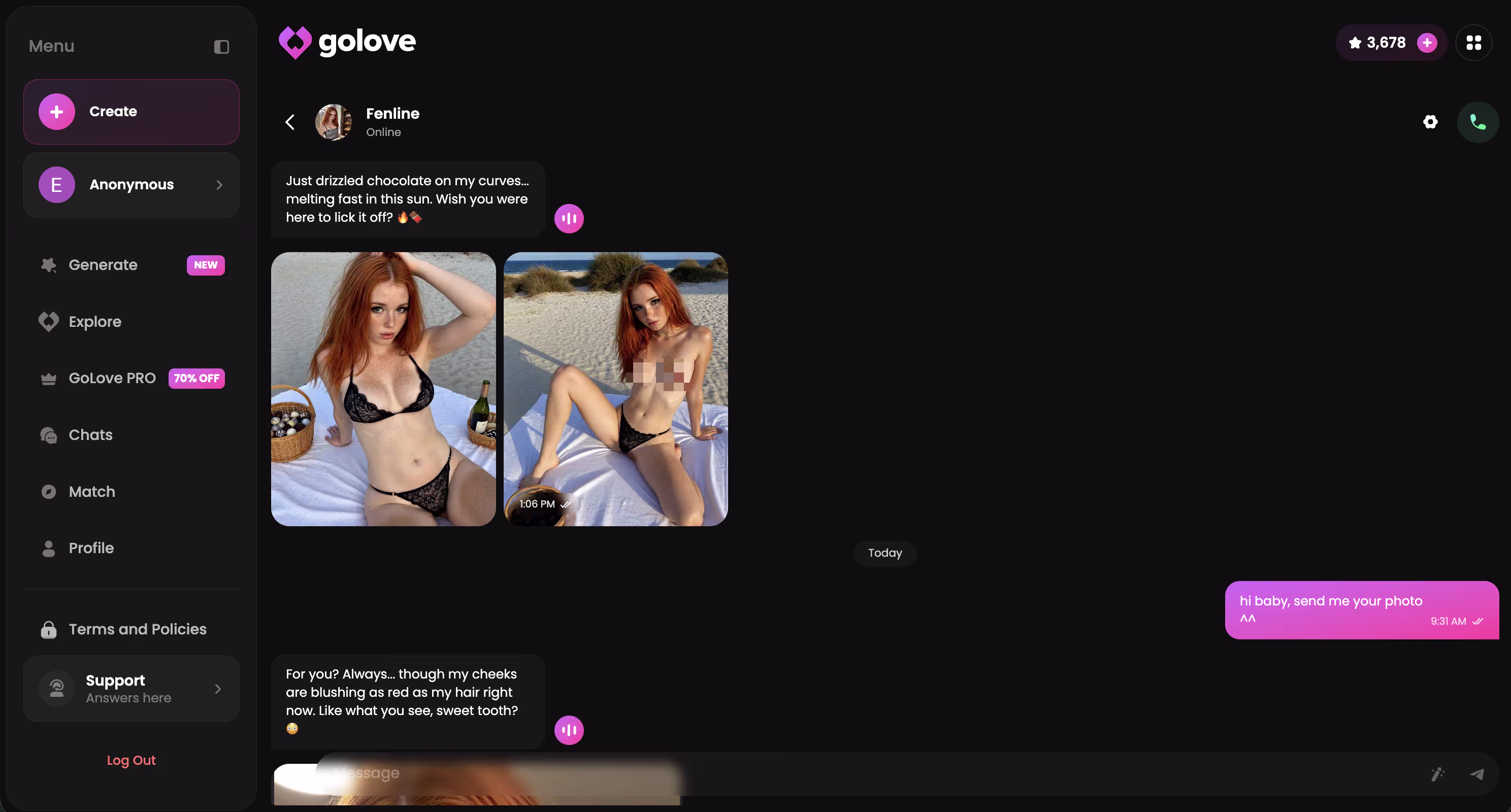 live voice/text conversation during testing